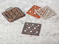 Sous-verres creux en cuir antidérapants résistants à la chaleur et imperméables Table à manger Napperons en cuir PU Tapis et tampons