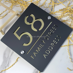 Plaque de porte 3D personnalisée SXM en acrylique découpé au laser pour extérieur – Numéro de maison et nom de famille - Product Image 3