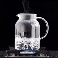 Botol air kaca 1200ml-2500mL dengan tutup baja tahan karat Pot air jus tahan ledakan kualitas tinggi