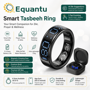Anillo Tasbeeh Inteligente Equantu de Aleación de Titanio con Pantalla LED, Sugerencias de Zikr por IA, Recordatorio de Oración, Seguimiento de Bienestar, anillo zikr - Product Image 1