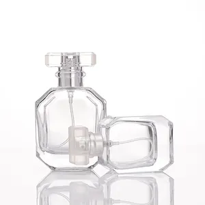 Botella de vidrio transparente única vacía al por mayor 30ml 50ml 100mL botella de vidrio de perfume