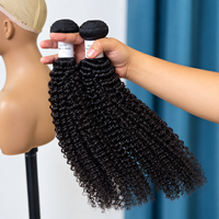Extensions de cheveux humains Afro Kinky Curly, boucles serrées, noir naturel 1B, double trame, vente en gros, fournisseur de cheveux