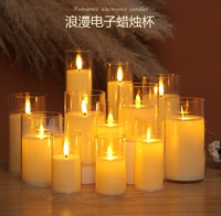 Bougies LED Pilier Économiques en Plastique PS à Piles, Flamme Dansante Balle, Option Mariage et Décoration de Fête