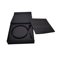 Boîte en carton rigide noir personnalisée avec logo, pour composants électroniques, doublure en mousse EVA, finition mate, fermeture magnétique, en carton recyclé, pour appareil photo