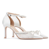 Chaussures de mariée élégantes en soie blanche à bout pointu, talons sexy et tendance pour femmes, tailles 33-42
