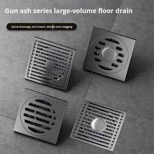 YOTO Siphon <span class=keywords><strong>de</strong></span> sol en acier inoxydable brossé gris anthracite, anti-odeur, <span class=keywords><strong>grand</strong></span> débit, design moderne et épuré pour salle <span class=keywords><strong>de</strong></span> bain et lavabo - Product Image 5