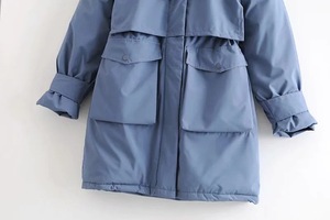 Giacca Invernale Imbottita in Cotone Nuova Calda da <span class=keywords><strong>Donna</strong></span> Lunghezza Media con Grande Collo in Pelliccia Cappotto Imbottito per Donne - Product Image 4
