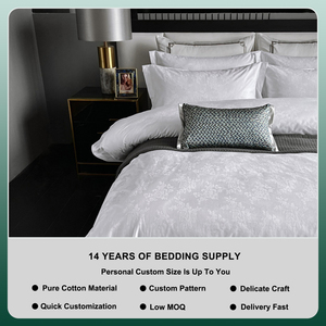 Sang Trọng Chất Lượng Bông <span class=keywords><strong>Jacquard</strong></span> Tấm Giường Bán Buôn Bộ Đồ Giường Khách Sạn Đặt <span class=keywords><strong>4Pcs</strong></span> Mềm <span class=keywords><strong>Comforter</strong></span> Và Khăn trải Giường Tùy Chỉnh Kích Thước - Product Image 4
