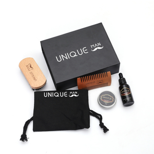hommes avec brosse peigne baume à l'huile ciseaux de barbier ensemble de soins de <span class=keywords><strong>la</strong></span> barbe - Product Image 4