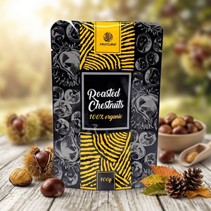 Sacchetto Personalizzato Lucido per Alimenti, Resistente all'Umidità, in Alluminio, con Base d'Appoggio, per Snack di Castagne Arrostite - Product Image 1