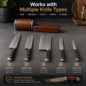 Kit d'affûtage de cuisine détachable, aiguiseur de couteaux manuel à rouleau diamanté, ensemble d'affûtage pour couteaux - Product Image 4