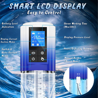 Pompe à pénis électrique à aspiration sous vide, masturbateurs masculins, agrandissement du pénis, 4 modes d'entraînement, 3 vibromasseurs à aspiration, 2 étuis en silicone, 100% silicone