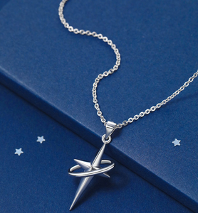 Collier Croix Étoilée - Pendentif Tendance et Cool pour Homme, Chaîne de Pull, Collier de <span class=keywords><strong>Couple</strong></span> Croix Étoilée <span class=keywords><strong>Gardien</strong></span> - Product Image 4