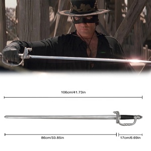 Huyền thoại của Zorro phim bản sao PU bọt <span class=keywords><strong>larp</strong></span> vũ khí Phục Hưng Châu Âu hiệp sĩ Zorro rapier Thanh Kiếm đồ chơi - Product Image 2
