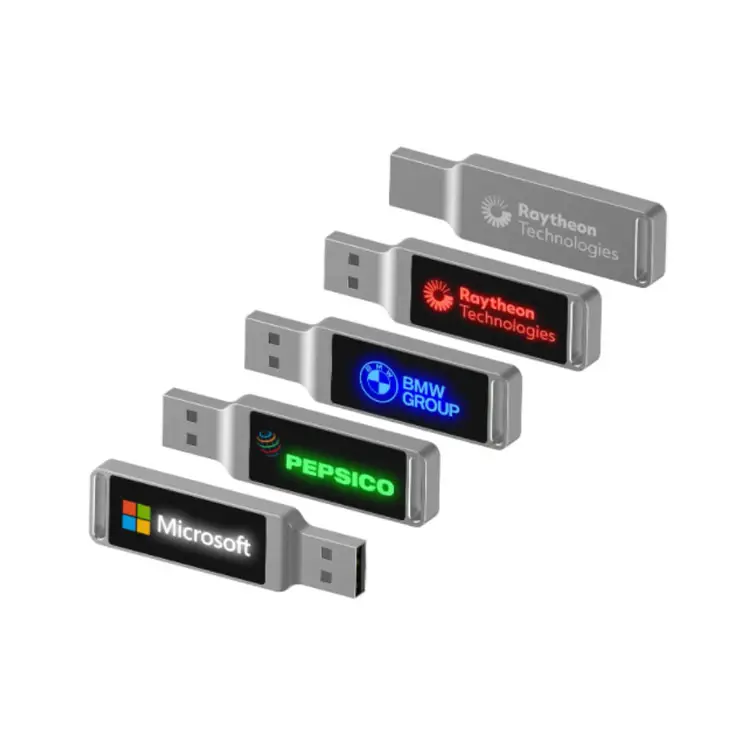 En çok satan özel LOGO LED Mini Metal Pendrive USB 2.0 3.0 led ışık logo usb flash sürücü küçük usb bellek USB bellek çubuğu