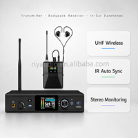 Système IEM sans fil professionnel IEM206TFT avec récepteur de poche à écran TFT, 100 canaux, portée de 80 mètres, émetteur montable en rack