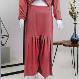 Conjunto de Dos Piezas Casual de Verano para Mujer, Top Corto Elegante con Cuello en V y Pantalones Anchos Plisados - Product Image 4