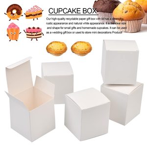Cajas de Regalo Cuadradas de Papel Kraft Blanco Fáciles de Armar de 10x10x10 cm con Tapas <span class=keywords><strong>para</strong></span> Fiestas, Bodas, Cumpleaños - Product Image 6