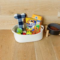 KUYUE Panier de rangement tressé en corde de coton, petit panier pour sac Montessori, panier à linge rectangulaire, ensemble de paniers naturels pliables
