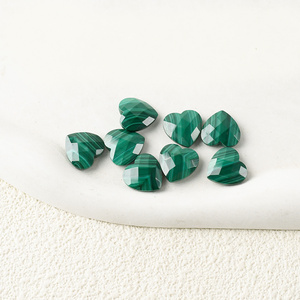 Chất lượng cao hình trái tim mặt cắt lưới bề mặt Malachite Màu Xanh Lá Cây đá quý tự nhiên lỏng đá quý đối với trang sức làm bán buôn - Product Image 3