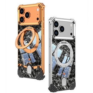 Funda Magnética Personalizada con Textura de Mármol para iPhone 18 17 Pro Max con Soporte de Anillo de 360°, Marco de Aluminio sin Marco, Cubierta Antigolpes - Product Image 1