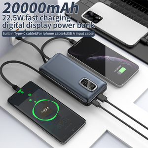 Banco de Energía Portátil PD de 22.5W, 20000mAh, Carga Rápida, Cables Integrados, Pantalla Digital - Product Image 2