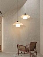 Atunus ligne de poisson lustre en fer lampes suspendues simple nordique minimaliste Led suspension lampe Style japonais Wabi Sabi pendentifs
