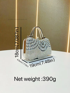 New Fashion Lattice Tassel Chains Waterproof Polyester 1-1.9L <b>Clutch</b> Bag <b>Wedding</b> Birthday Evening Use Adjustable Tanjing - Product Image 5