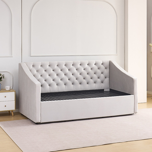 Cama King Size Moderna y Minimalista de Tela, Cama Queen Size Elegante y Suave de Alta Gama con Cajones de Almacenamiento - Product Image 4