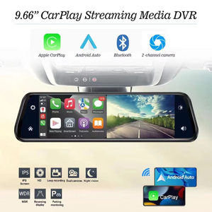 Écran tactile IPS de 9,66 pouces, rétroviseur, double objectif, CarPlay, enregistreur de conduite, <span class=keywords><strong>cam</strong></span>éra embarquée, <span class=keywords><strong>streaming</strong></span>, imagerie inversée pour boîte noire - Product Image 5
