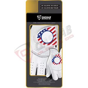 USA-American-Flag Printings Femmes Vente en gros Cuir souple Couleur blanche Respirant Anti-dérapant Gants de golf professionnels à deux mains - Product Image 2