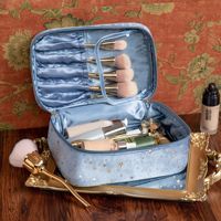 Sac de maquillage en velours à paillettes pour femmes, grande capacité, résistant à l'eau, fermeture éclair, organiseur de cosmétiques portable, voyage pour étui