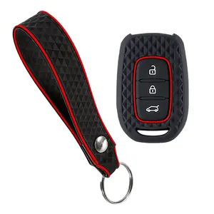Funda de silicona para llave de coche con 3 botones, compatible con <span class=keywords><strong>Renault</strong></span> Kwid, Traffic, Symbol, Dacia Sandero, Logan, Duster 2016, <span class=keywords><strong>2017</strong></span>, 2018 - Product Image 1