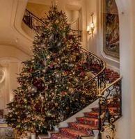 Grandes décorations de sapins de Noël artificiels de haute qualité pour intérieur/extérieur, célébrations en centre commercial, lumières LED étanches de 8 à 25 m