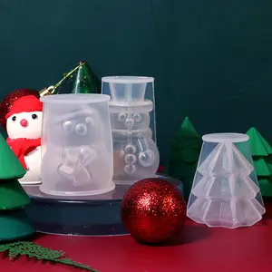 Weihnachts silikon form Kerzen form Weihnachts baum Schneemann Kleber tropfende Gipsform für DIY handgemacht
