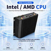 Ordinateur industriel sans ventilateur, mini PC 6 USB, Intel I3 I5 I7 J1900 N100, IP65, large plage de température, VGA, RS232, OEM, ODM, personnalisé