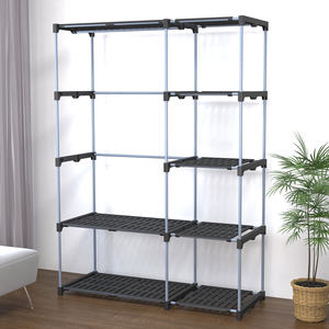 Organisateur de rangement de placard multifonctionnel multicouche moderne en plastique et métal, porte-chaussures, porte-vêtements suspendu pour chambre à coucher - Product Image 6