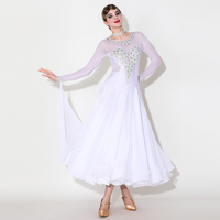 Robes de danse de compétition élégantes et populaires MY926 2025 pour femmes, robe de danse de salon moderne blanche pour performance