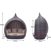 Fuchang extérieur semi-circulaire canapé-lit double plage loisirs meubles d'intérieur