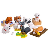 Chiens miniatures 3D Poupée PVC Chiot Figurines Maison Table Top Décoration Unique Dollhouse Cadeaux