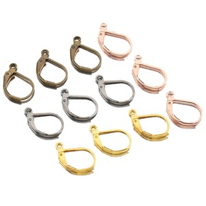 D Shaped French <b>Hook</b> Earrings Metal Plated For Earring Making Jewelry Findings Drop Shape 10 Pcs - Product Image 1