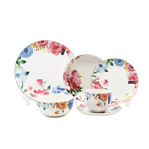 Bán Buôn 16Pcs Whiteware Bộ Đồ Ăn Sứ Bộ Bữa Ăn Tối Sang Trọng Tấm Đồ Ăn Gốm - Product Image 1