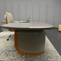 Meubles de bureau OEM, nouveau modèle de bureau, table de luxe en forme de L, bureau de direction avec table d'appoint
