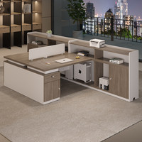 Bureau de direction BGZ-208X, poste de travail moderne en bois pour employés, table financière double pour 2 personnes face à face