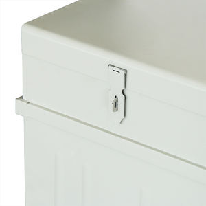 <span class=keywords><strong>Table</strong></span> <span class=keywords><strong>basse</strong></span> en métal blanc rectangulaire de <span class=keywords><strong>grande</strong></span> taille avec coffre de rangement - Product Image 6