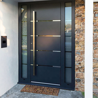 Portes d'entrée modernes sur mesure en acier galvanisé, porte d'entrée sécurisée pour la construction de maisons