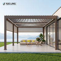 Pergola en aluminium à toit à lamelles personnalisée pour les entrepreneurs et les constructeurs, pergola de patio extérieure résistante au vent et au soleil