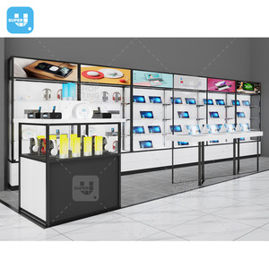 Scaffali moderni della parete del negozio di Computer di vetro su ordinazione di progettazione della mobilia dell'armadietto di esposizione del negozio del Computer per la vendita al dettaglio delle cuffie - Product Image 1