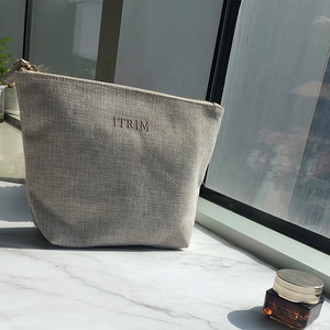Thời Trang Màu Xám Đay Ví Zippered Túi Tùy Chỉnh Ziplock Màu Xám Đay Túi Sang Trọng Túi Mỹ Phẩm Pouch - Product Image 6