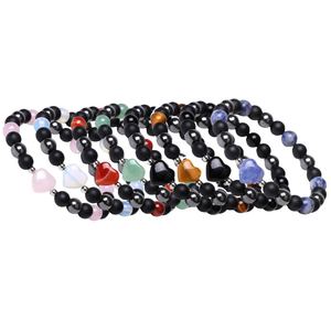 Braccialetto Elastico con Perline di Quarzo Rosa a Forma di Cuore e Rotondo, Pietra Naturale, Trendy e Carino, per Donne, Regalo di Anniversario di Matrimonio - Product Image 5